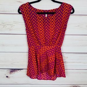 PAPER CRANE Open Back Chevron Top